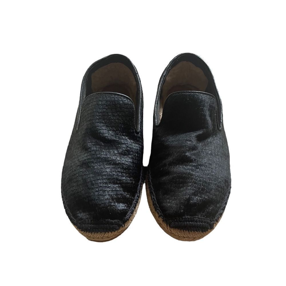 Ugg Black Calf Hair Sandrinne Espadrilles Flats Sz 7​​​​​ - Picture 7 of 10